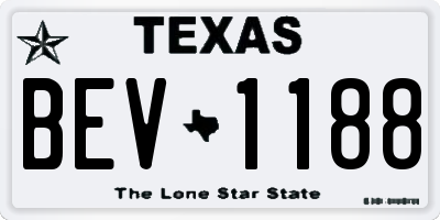 TX license plate BEV1188