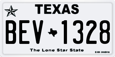 TX license plate BEV1328