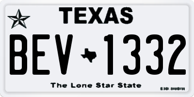 TX license plate BEV1332