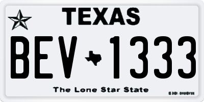 TX license plate BEV1333
