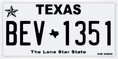 TX license plate BEV1351