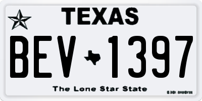 TX license plate BEV1397