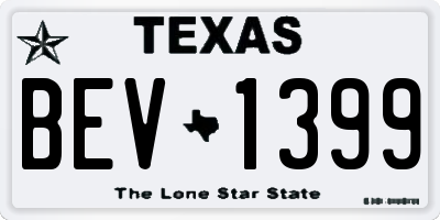 TX license plate BEV1399