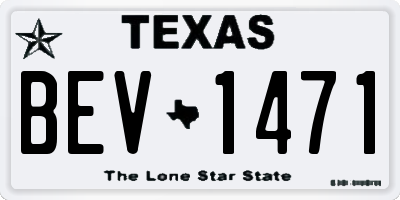 TX license plate BEV1471