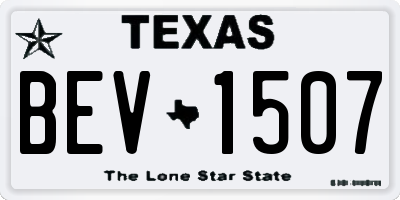 TX license plate BEV1507