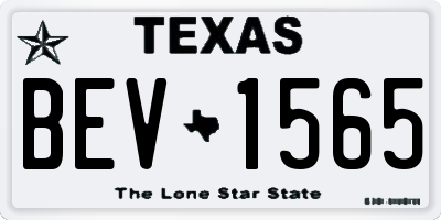 TX license plate BEV1565