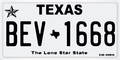 TX license plate BEV1668