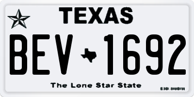 TX license plate BEV1692