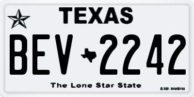 TX license plate BEV2242