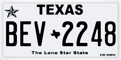 TX license plate BEV2248