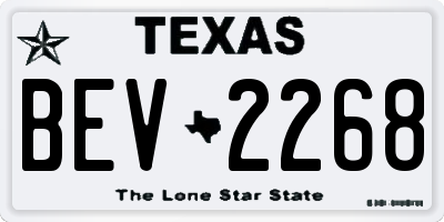 TX license plate BEV2268