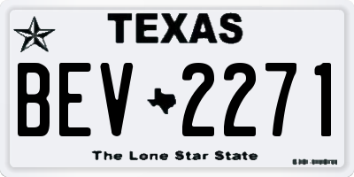 TX license plate BEV2271