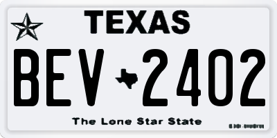 TX license plate BEV2402