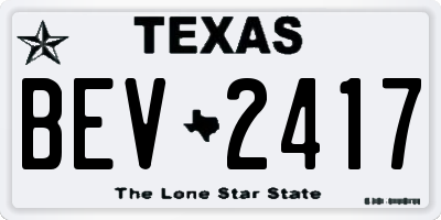 TX license plate BEV2417