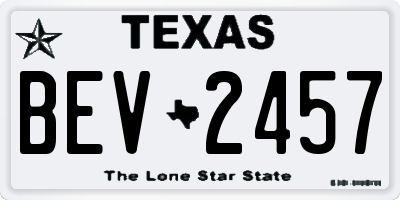 TX license plate BEV2457