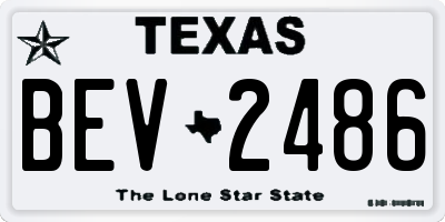 TX license plate BEV2486
