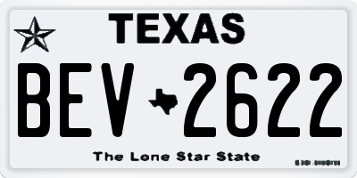 TX license plate BEV2622