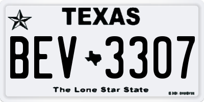 TX license plate BEV3307