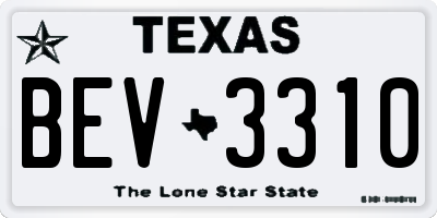 TX license plate BEV3310