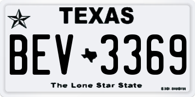 TX license plate BEV3369