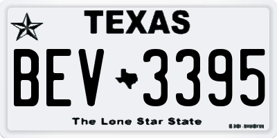 TX license plate BEV3395