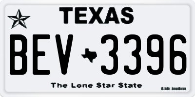 TX license plate BEV3396