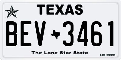 TX license plate BEV3461