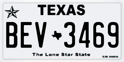 TX license plate BEV3469