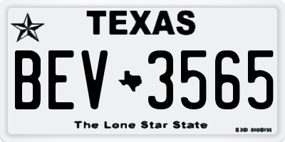 TX license plate BEV3565