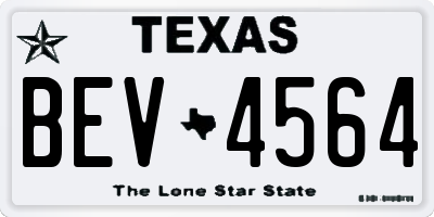 TX license plate BEV4564