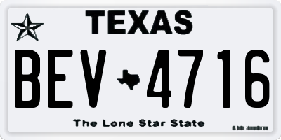 TX license plate BEV4716