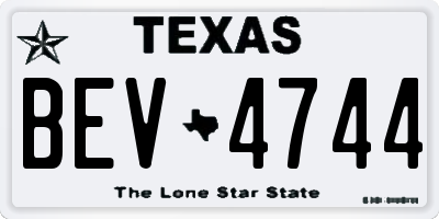 TX license plate BEV4744