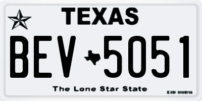 TX license plate BEV5051
