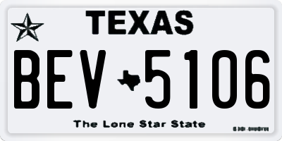 TX license plate BEV5106