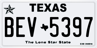 TX license plate BEV5397