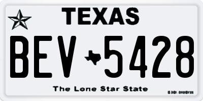 TX license plate BEV5428
