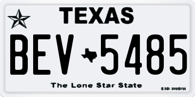 TX license plate BEV5485
