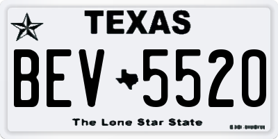 TX license plate BEV5520