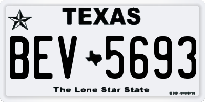 TX license plate BEV5693