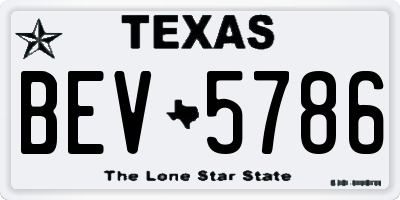 TX license plate BEV5786