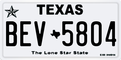 TX license plate BEV5804