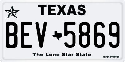TX license plate BEV5869