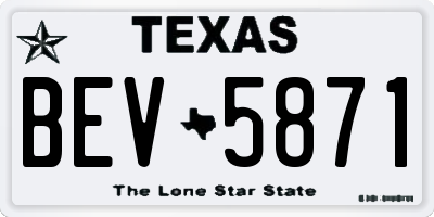 TX license plate BEV5871