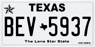 TX license plate BEV5937