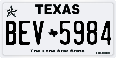 TX license plate BEV5984
