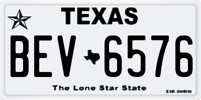 TX license plate BEV6576