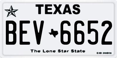 TX license plate BEV6652