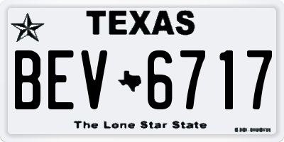 TX license plate BEV6717