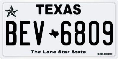 TX license plate BEV6809