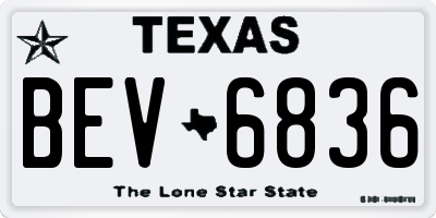 TX license plate BEV6836